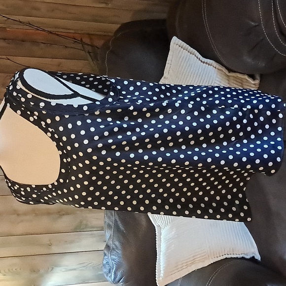 MICHAEL Michael Kors Navy Polka Dot Camisole Top Size L - Picture 6 of 9